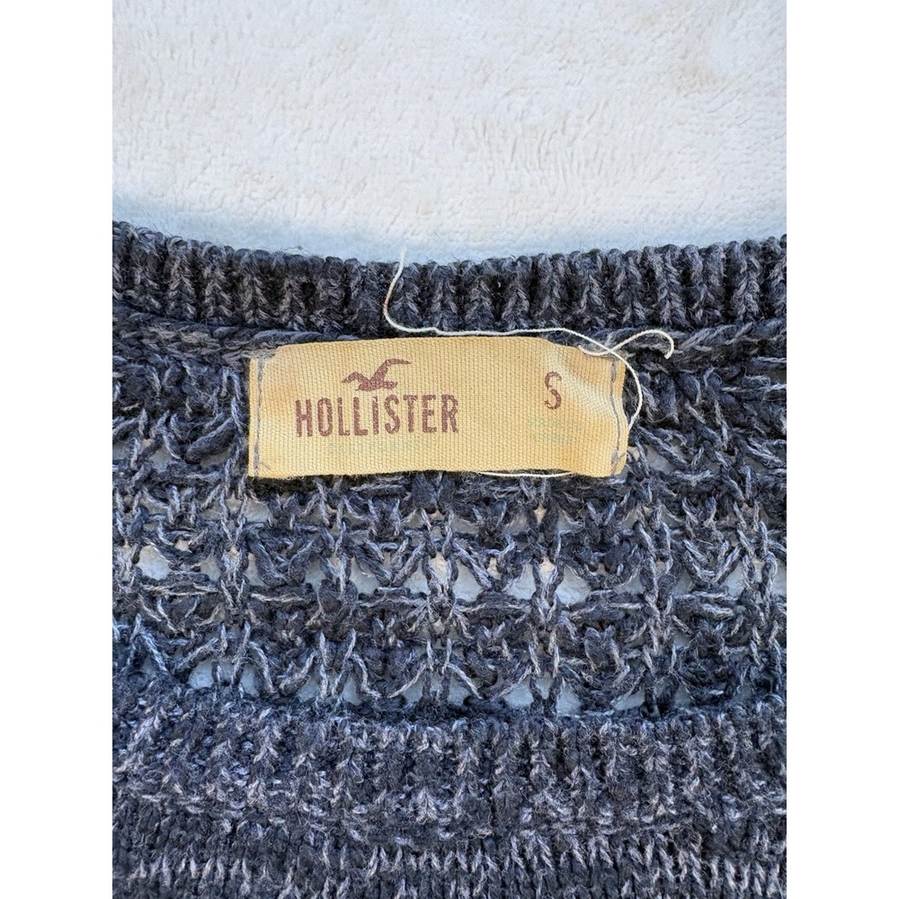 Hollister Navy‎ Blue Knit Sweater Women's Medium Long Sleeve Lightweight - Picture 2 of 12